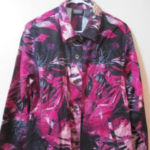 Additions by Chico's Unlined Floral Jacket Sz 3